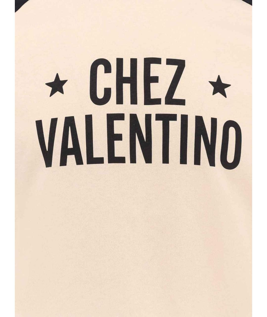 VALENTINO Бежевая хлопковая футболка, фото 3