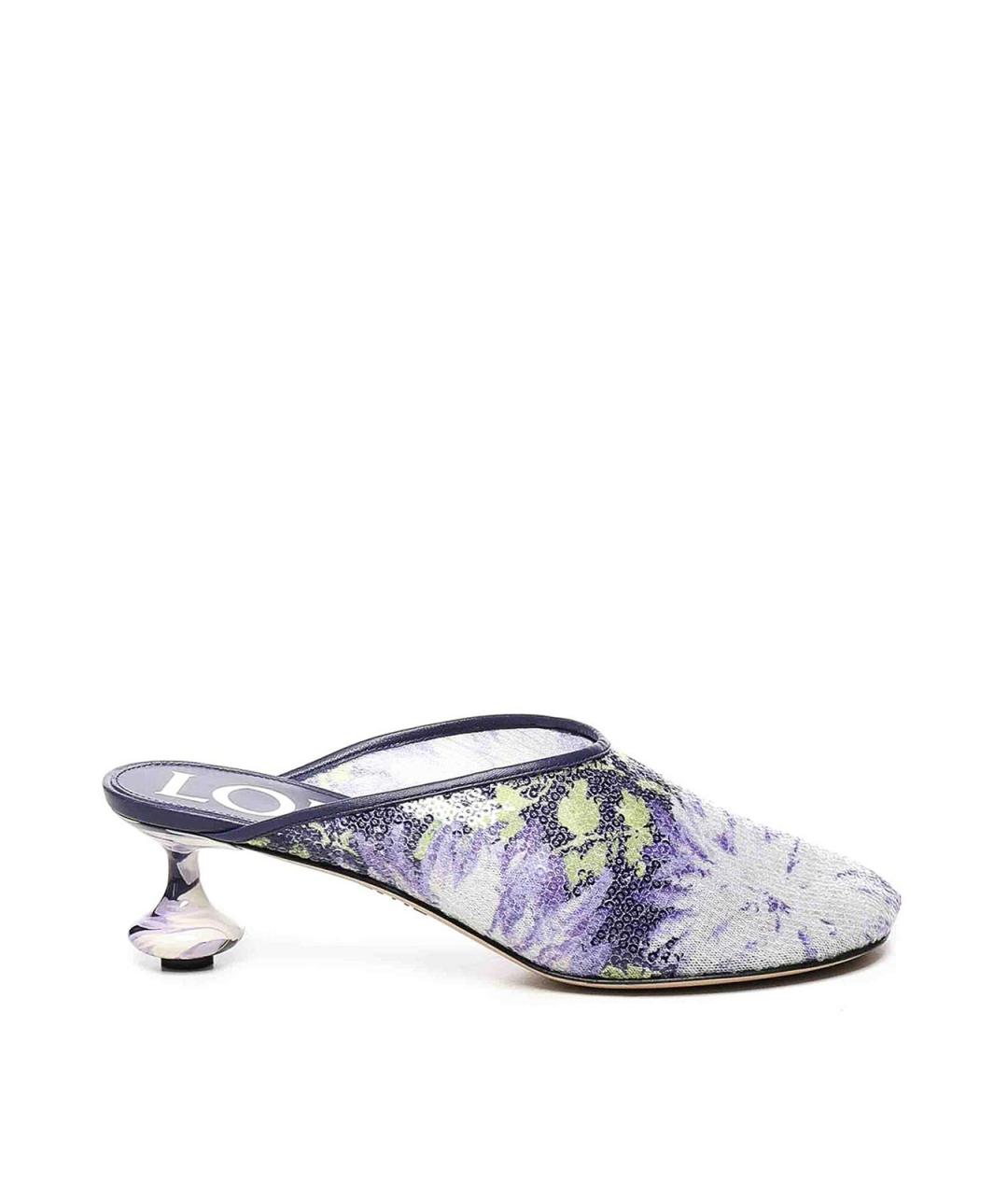 LOEWE Фиолетовые синтетические мюли, фото 1