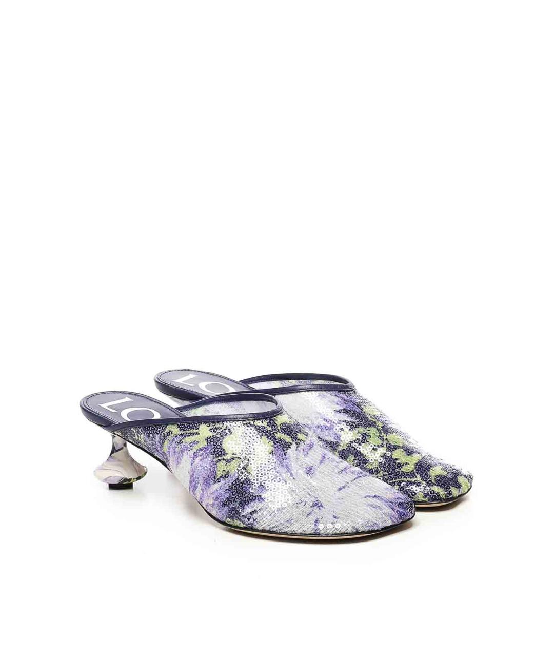 LOEWE Фиолетовые синтетические мюли, фото 2