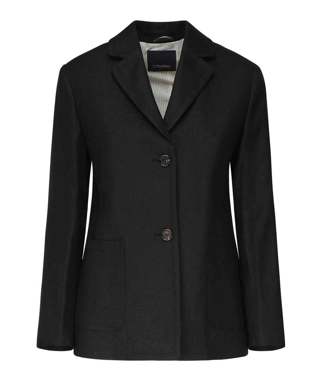'S MAX MARA Черная льняная куртка, фото 1