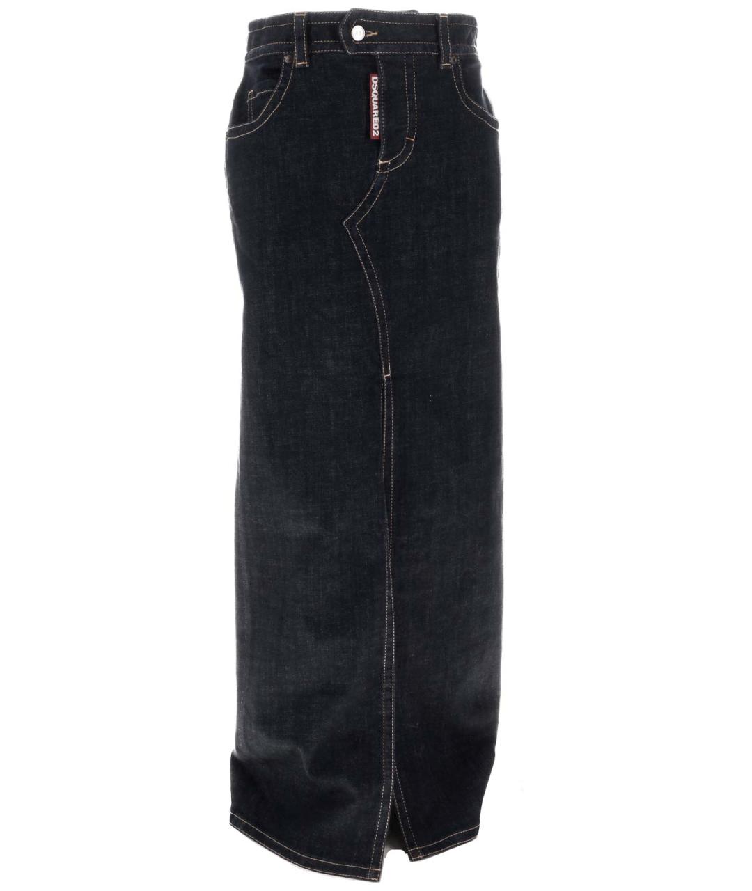 DSQUARED2 Синяя хлопковая юбка макси, фото 2