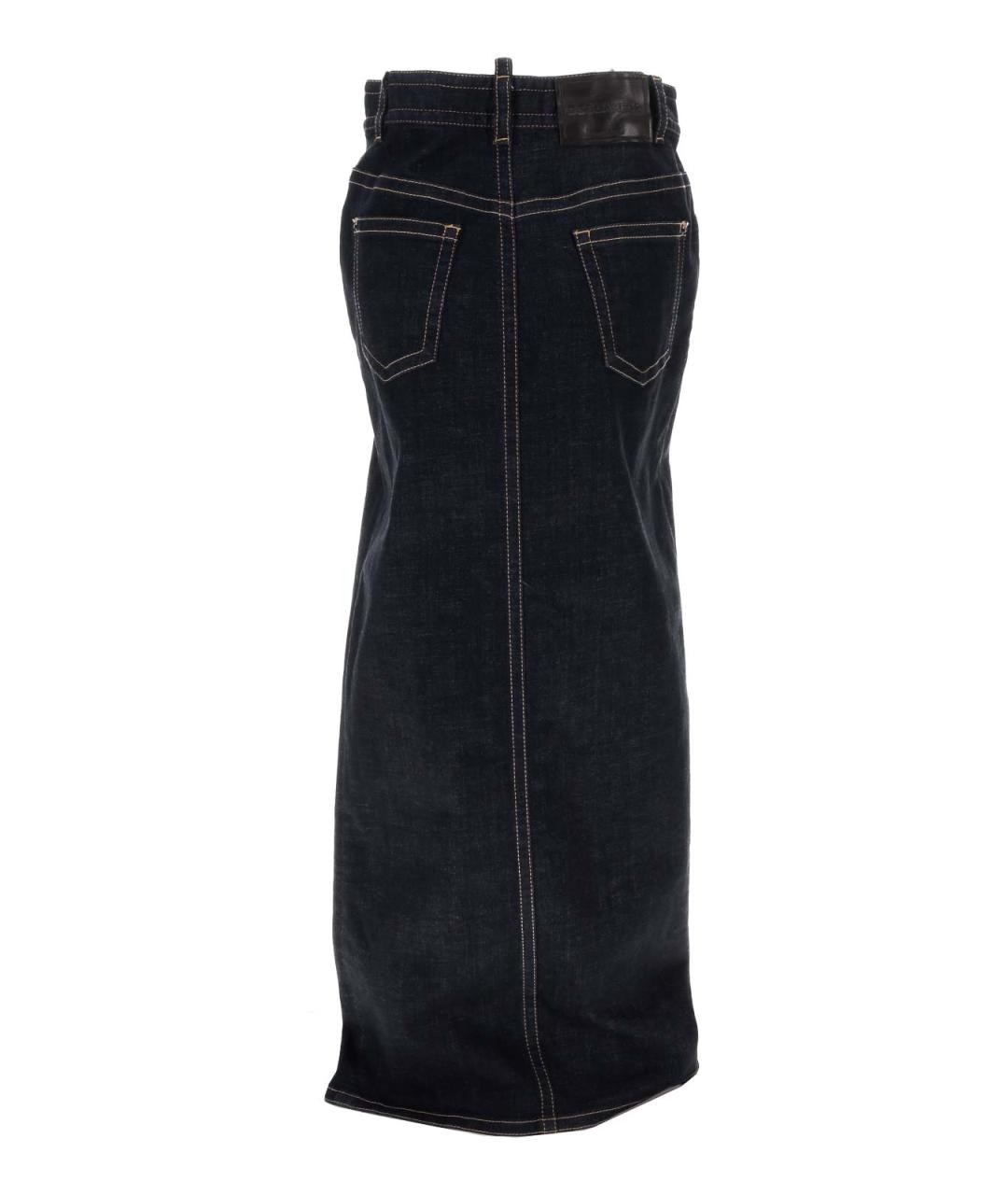 DSQUARED2 Синяя хлопковая юбка макси, фото 4