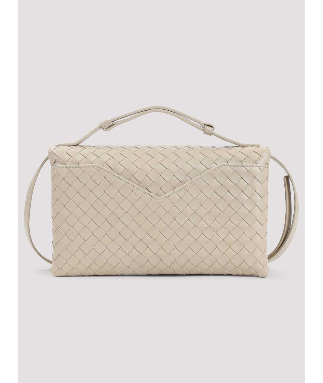 BOTTEGA VENETA Бежевая кожаная сумка через плечо, фото 2