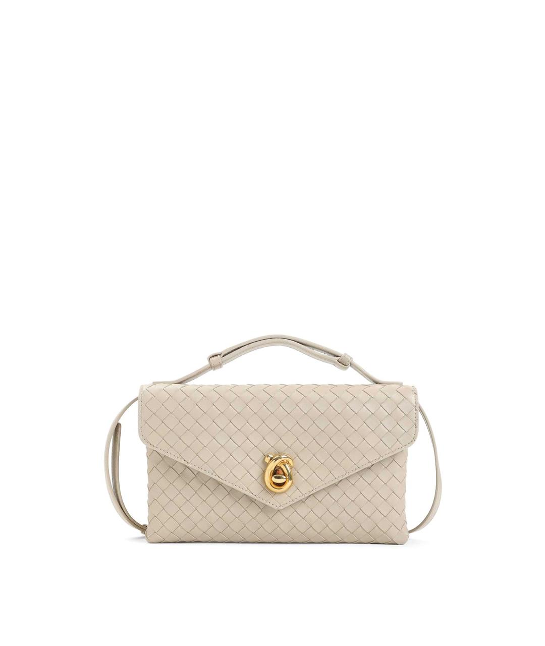 BOTTEGA VENETA Бежевая кожаная сумка через плечо, фото 1