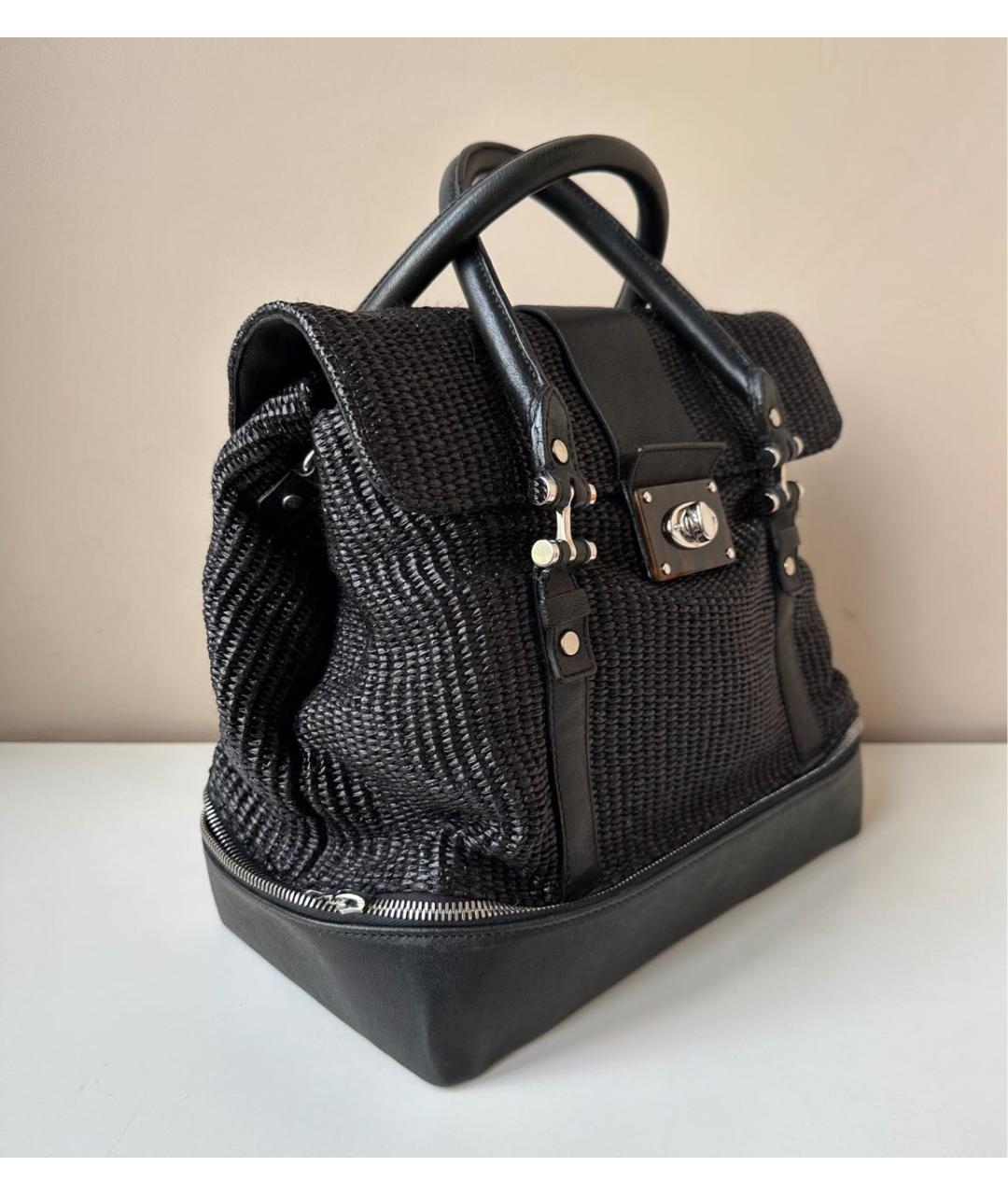 LANVIN Черная кожаная сумка с короткими ручками, фото 3
