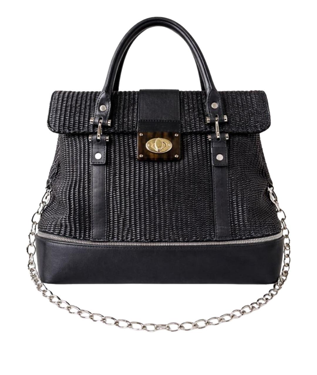 LANVIN Черная кожаная сумка с короткими ручками, фото 1