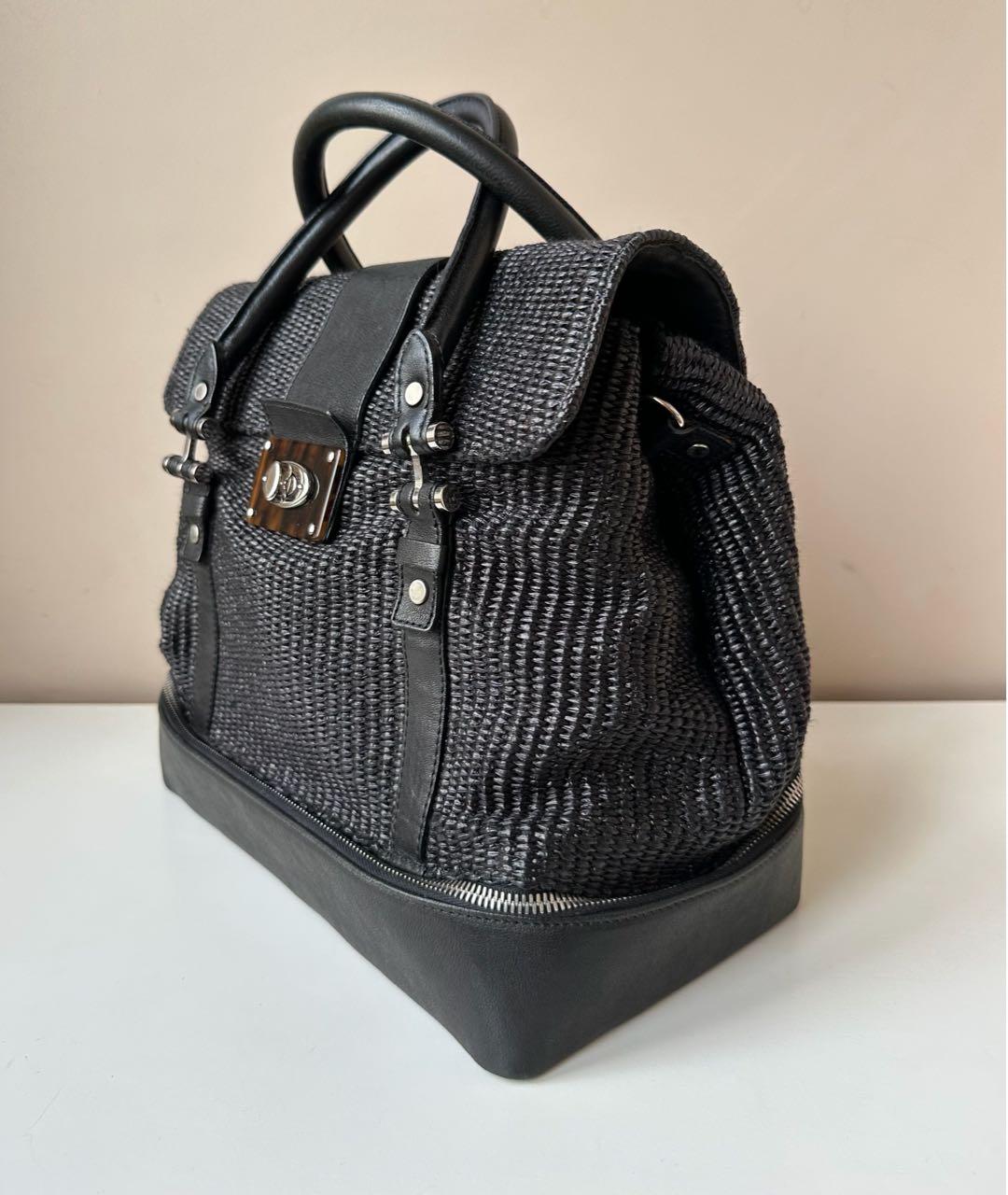LANVIN Черная кожаная сумка с короткими ручками, фото 4