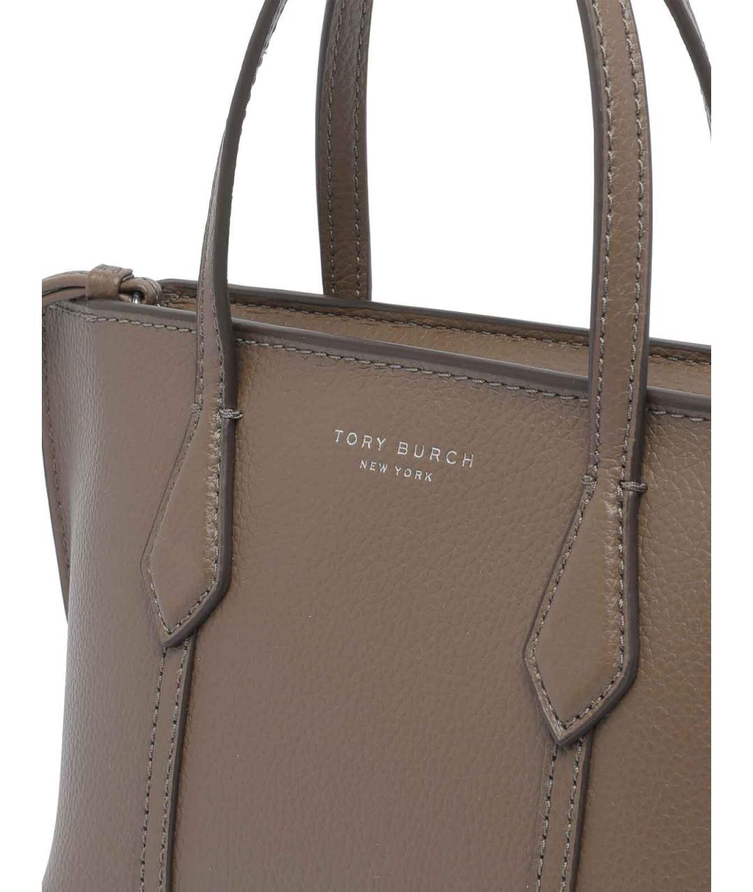 TORY BURCH Бежевая кожаная сумка тоут, фото 4