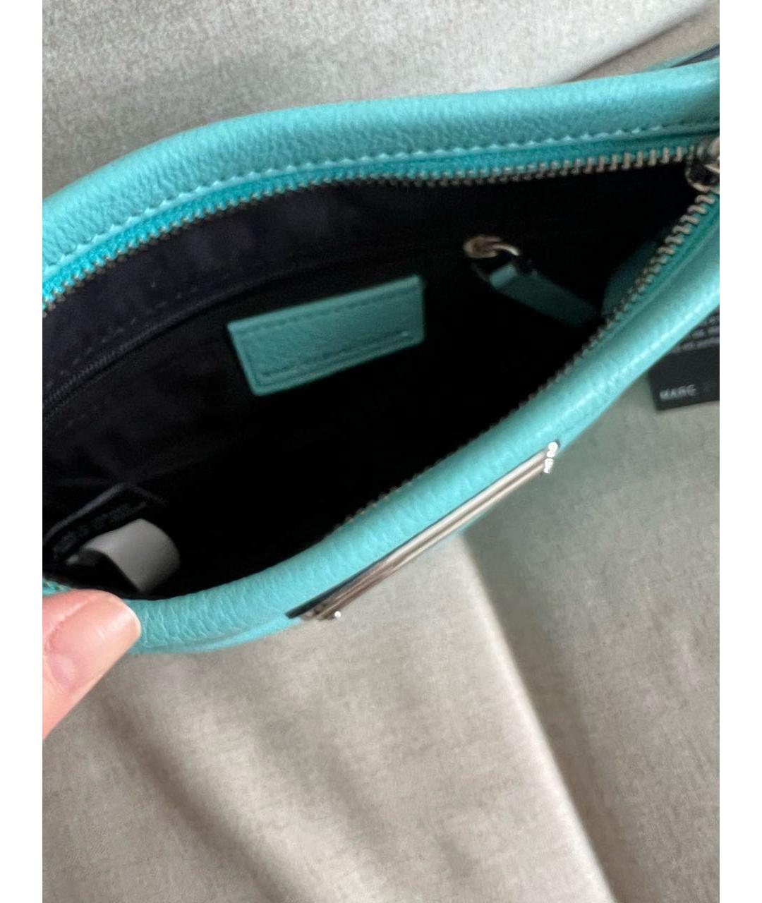 MARC BY MARC JACOBS Бирюзовая кожаная сумка через плечо, фото 4