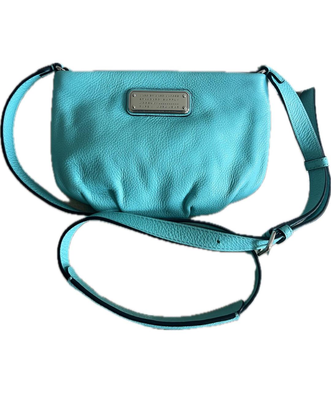 MARC BY MARC JACOBS Бирюзовая кожаная сумка через плечо, фото 7