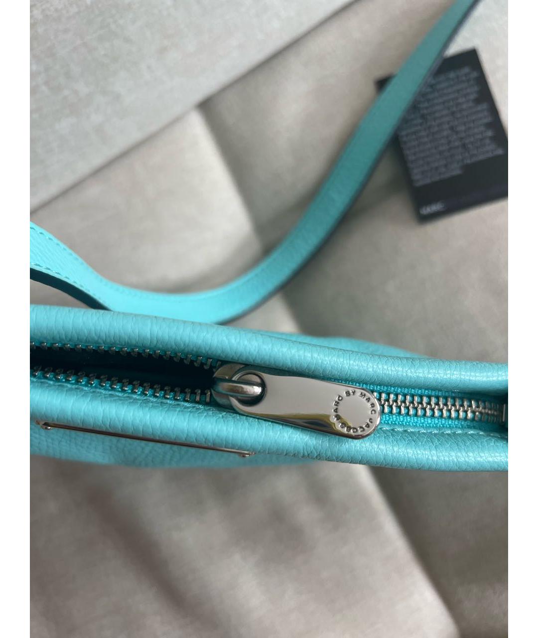 MARC BY MARC JACOBS Бирюзовая кожаная сумка через плечо, фото 5