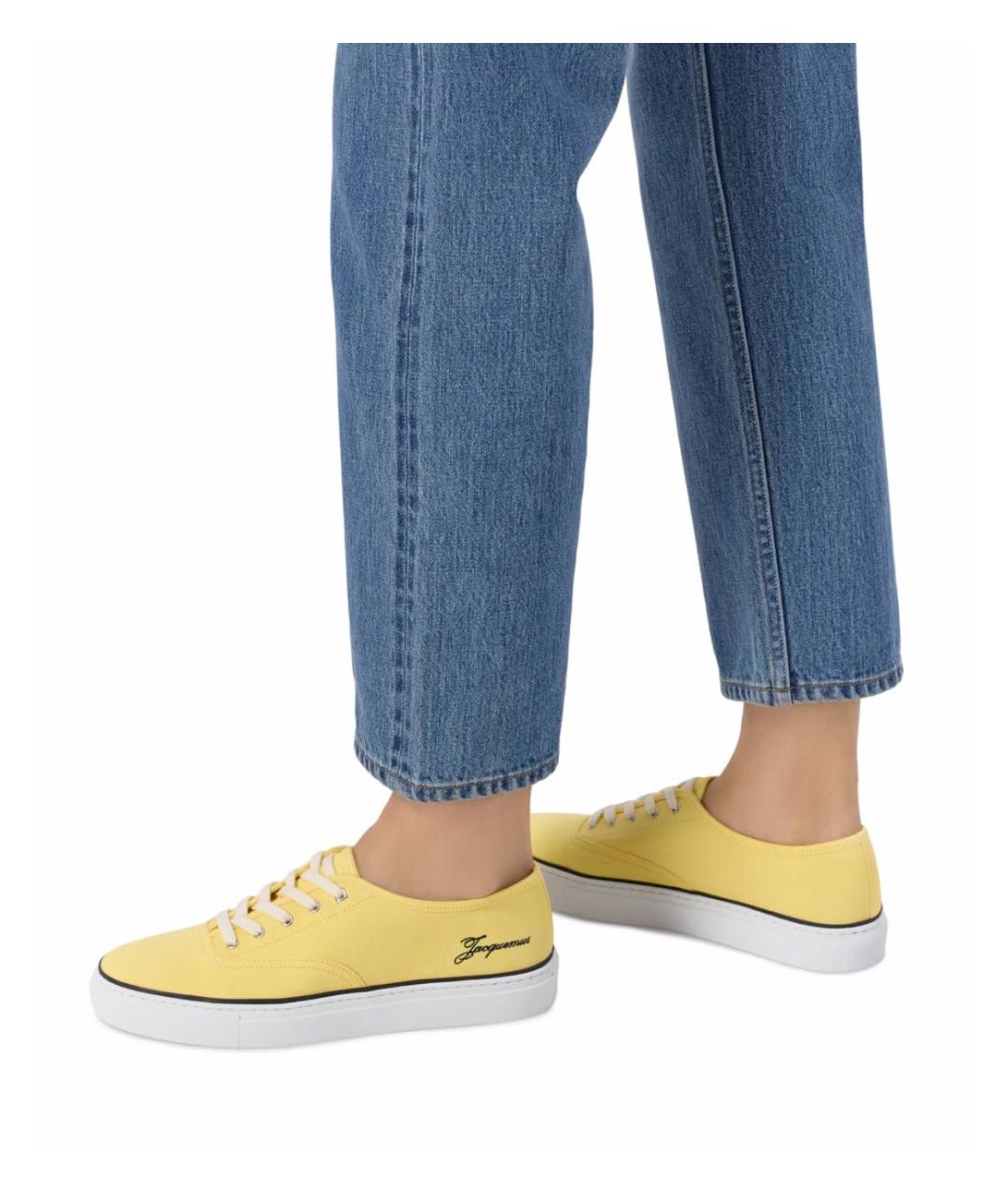 JACQUEMUS Желтые текстильные кеды, фото 2
