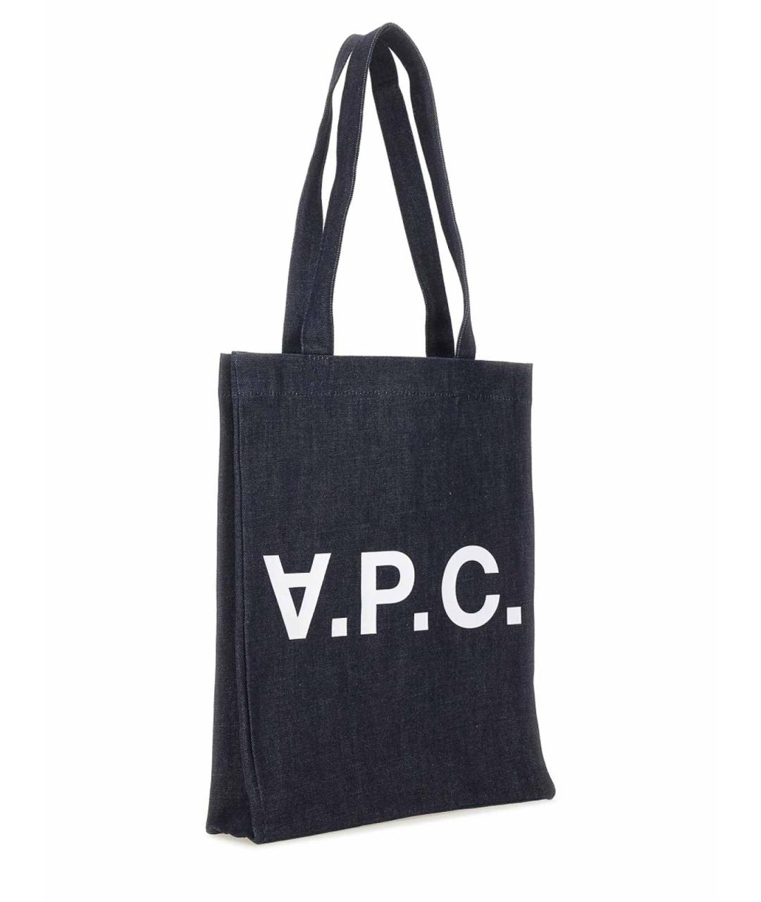 A.P.C. Синяя хлопковая сумка тоут, фото 2