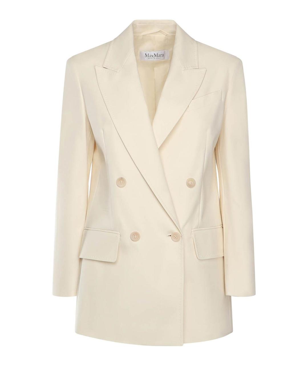 MAX MARA Белая хлопковая куртка, фото 1