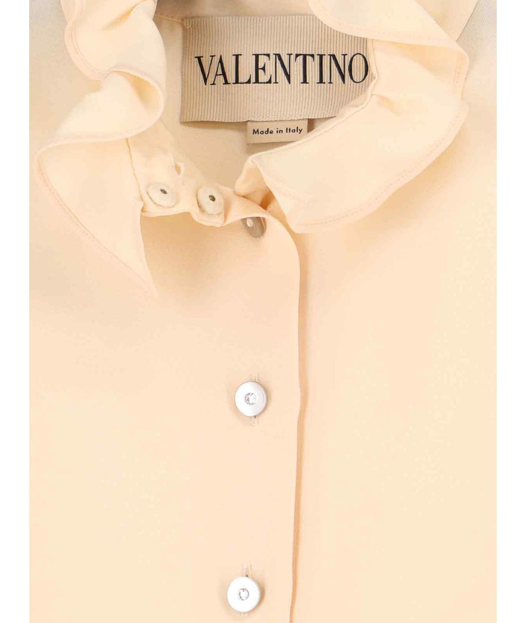 VALENTINO Бежевая шелковая блузы, фото 3