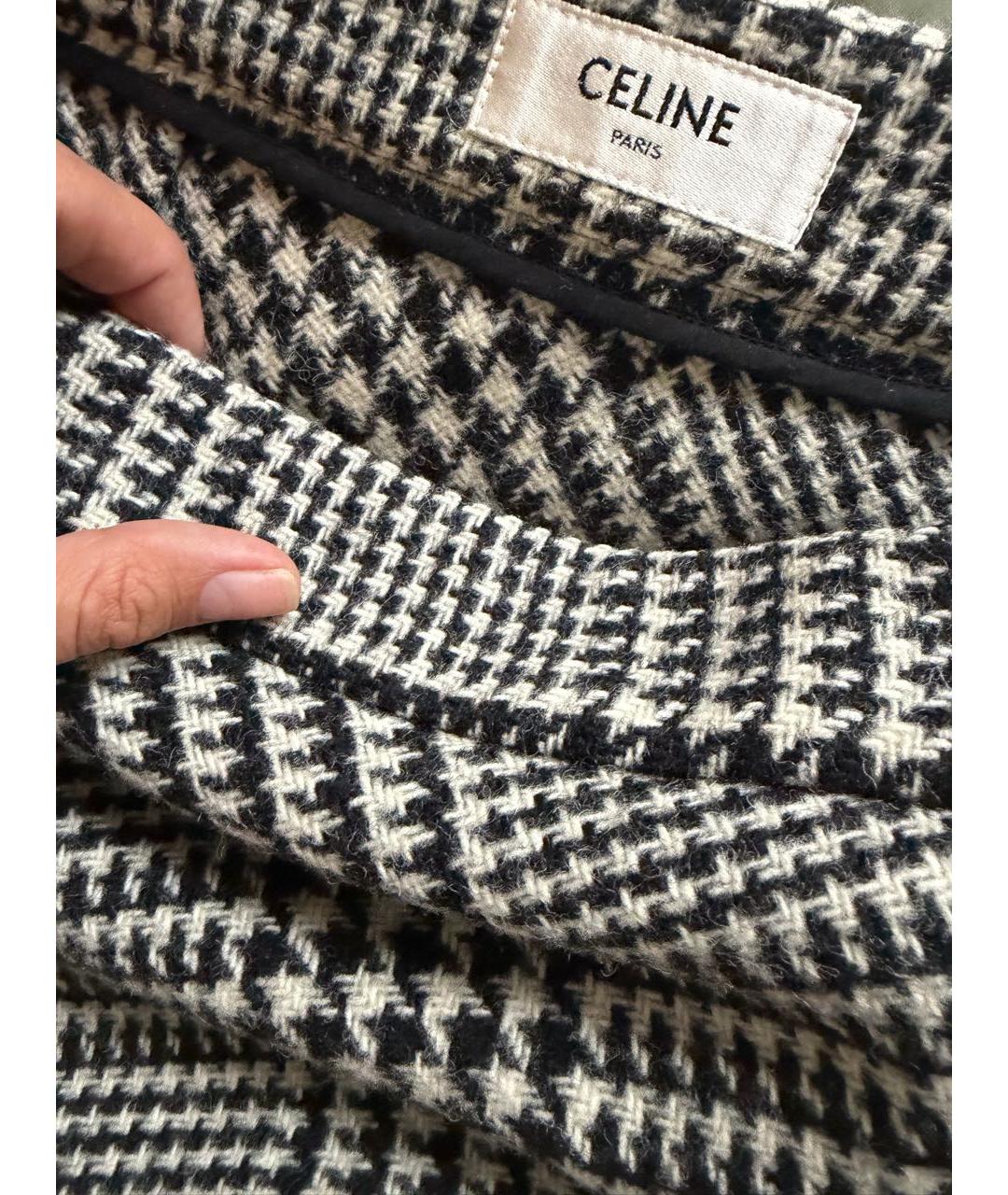 CELINE Серая шерстяная юбка миди, фото 3