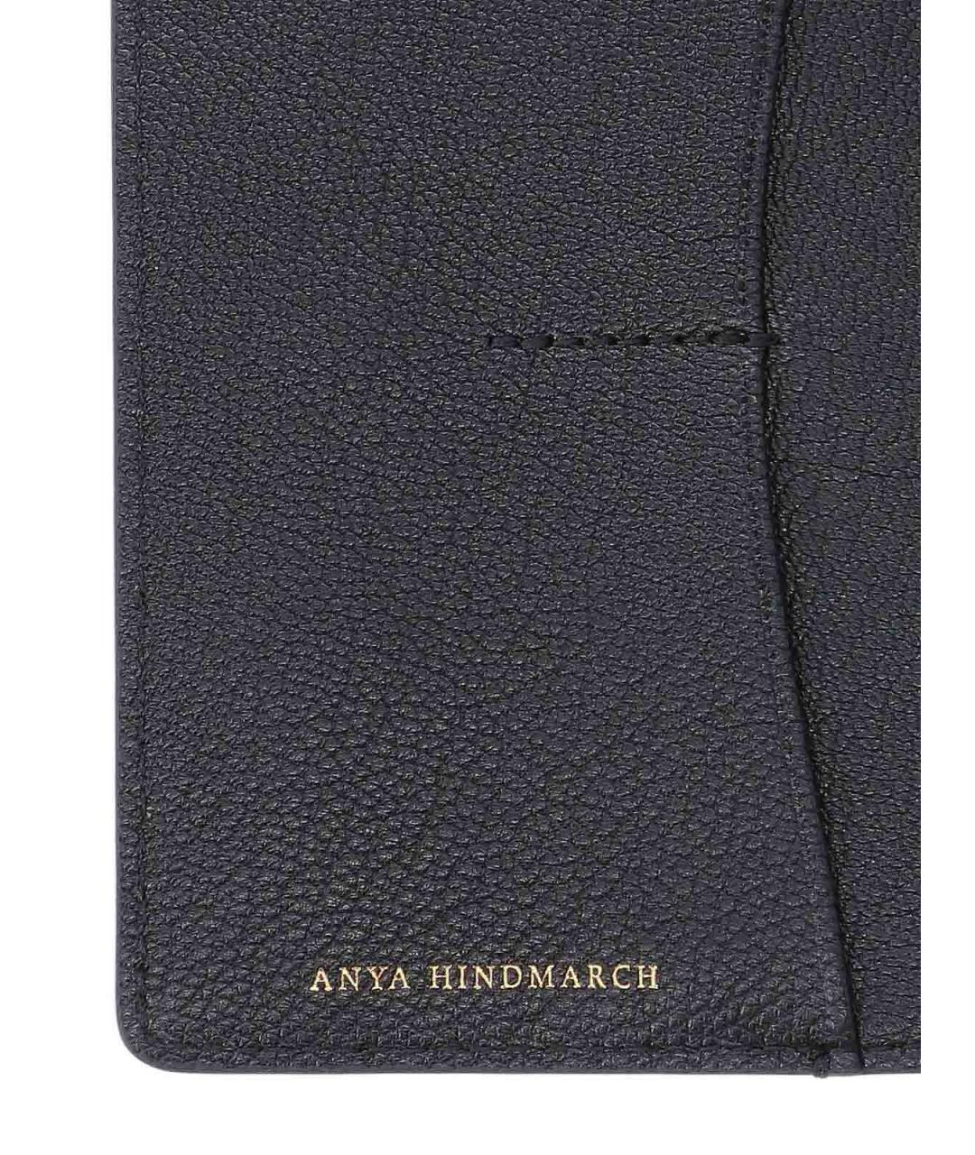 ANYA HINDMARCH Черный кожаный кошелек, фото 4