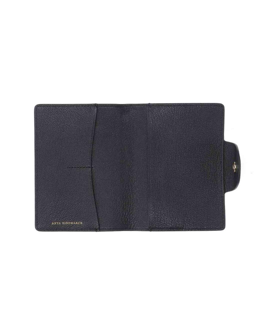 ANYA HINDMARCH Черный кожаный кошелек, фото 2