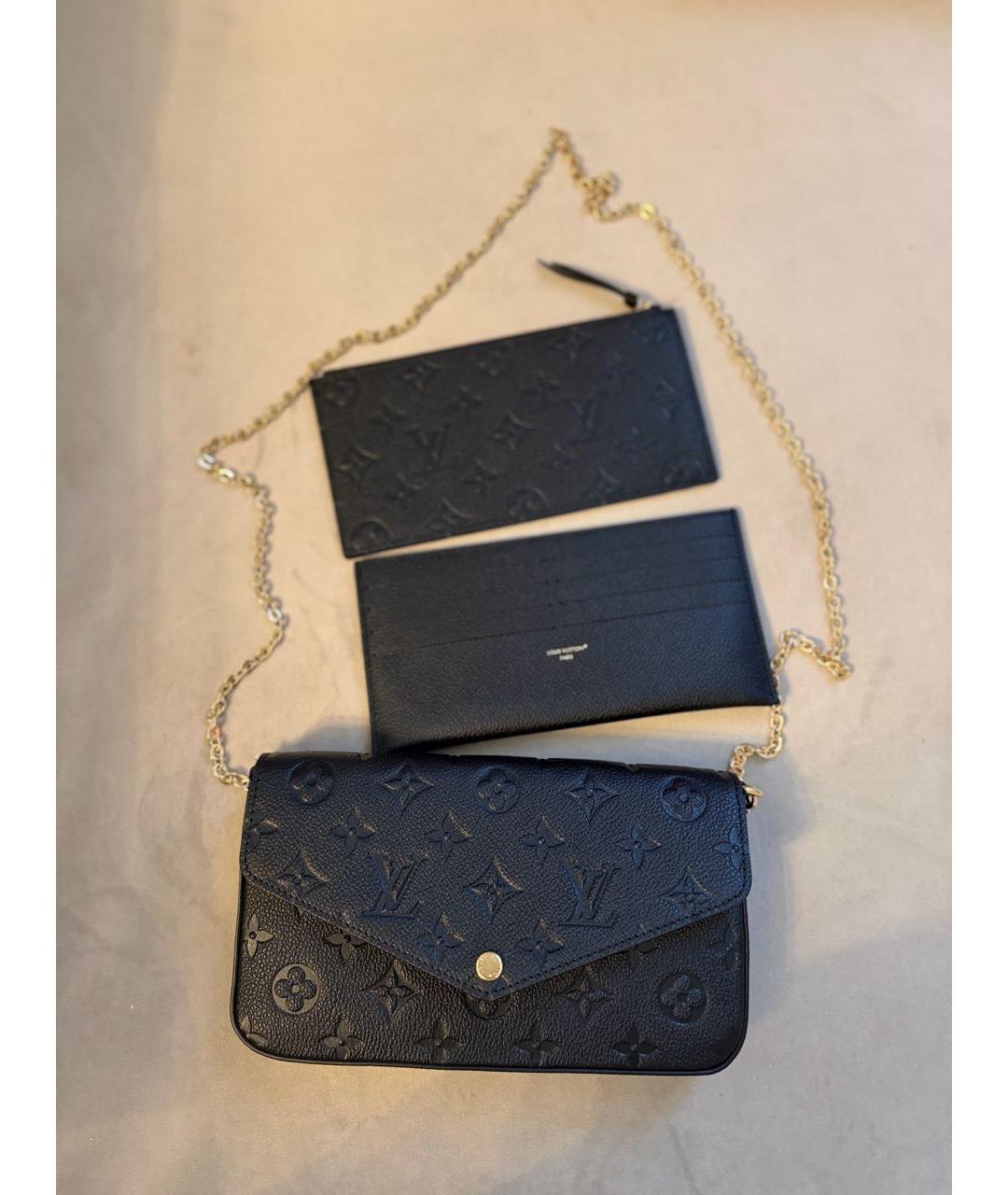 LOUIS VUITTON Черная кожаная сумка через плечо, фото 8