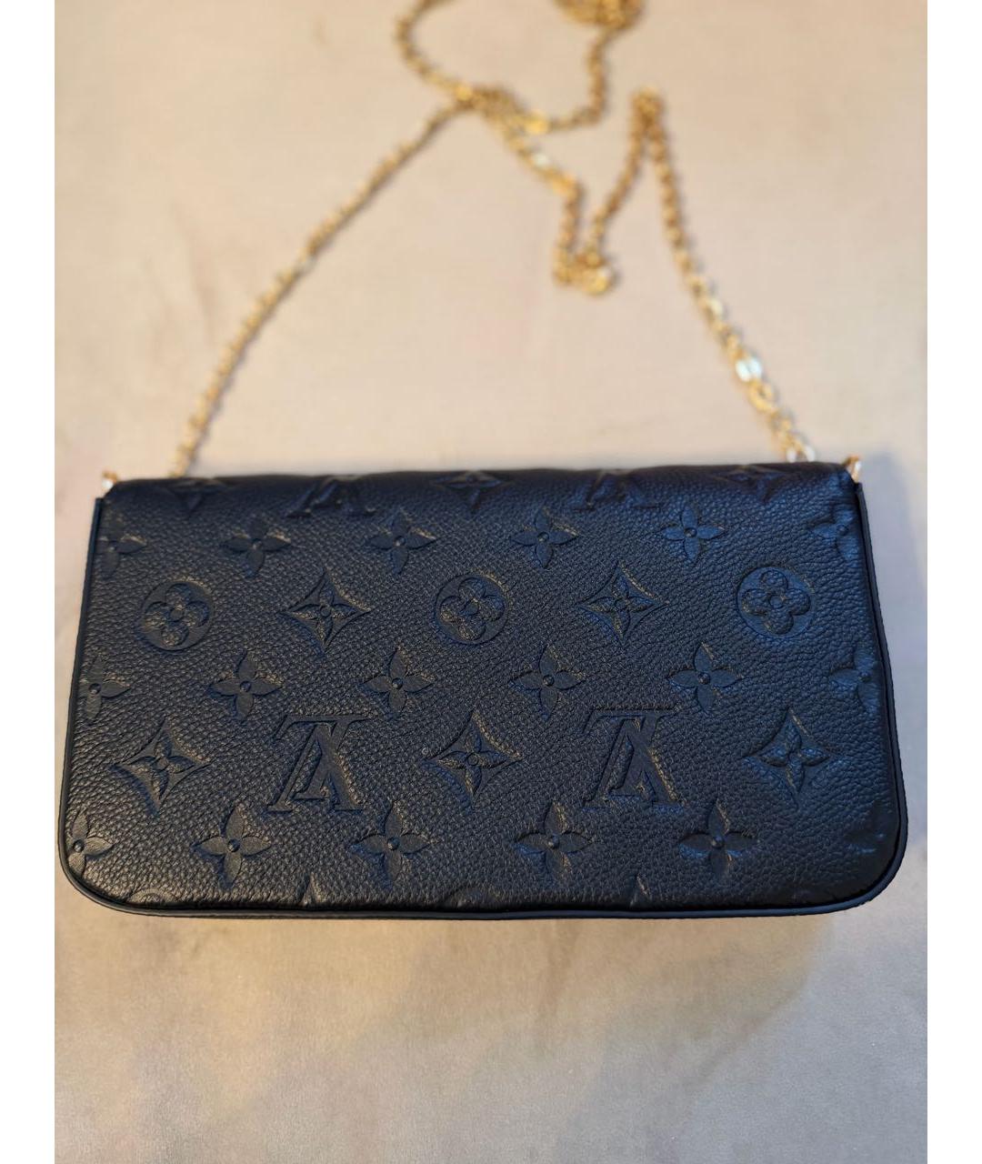 LOUIS VUITTON Черная кожаная сумка через плечо, фото 4