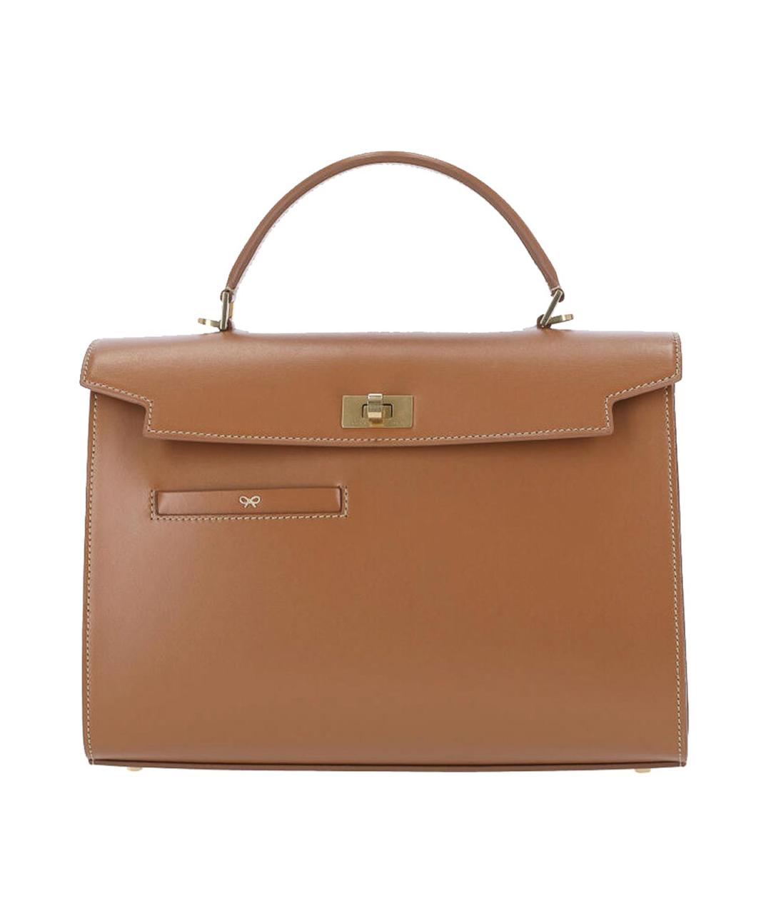 ANYA HINDMARCH Коричневая кожаная сумка тоут, фото 1