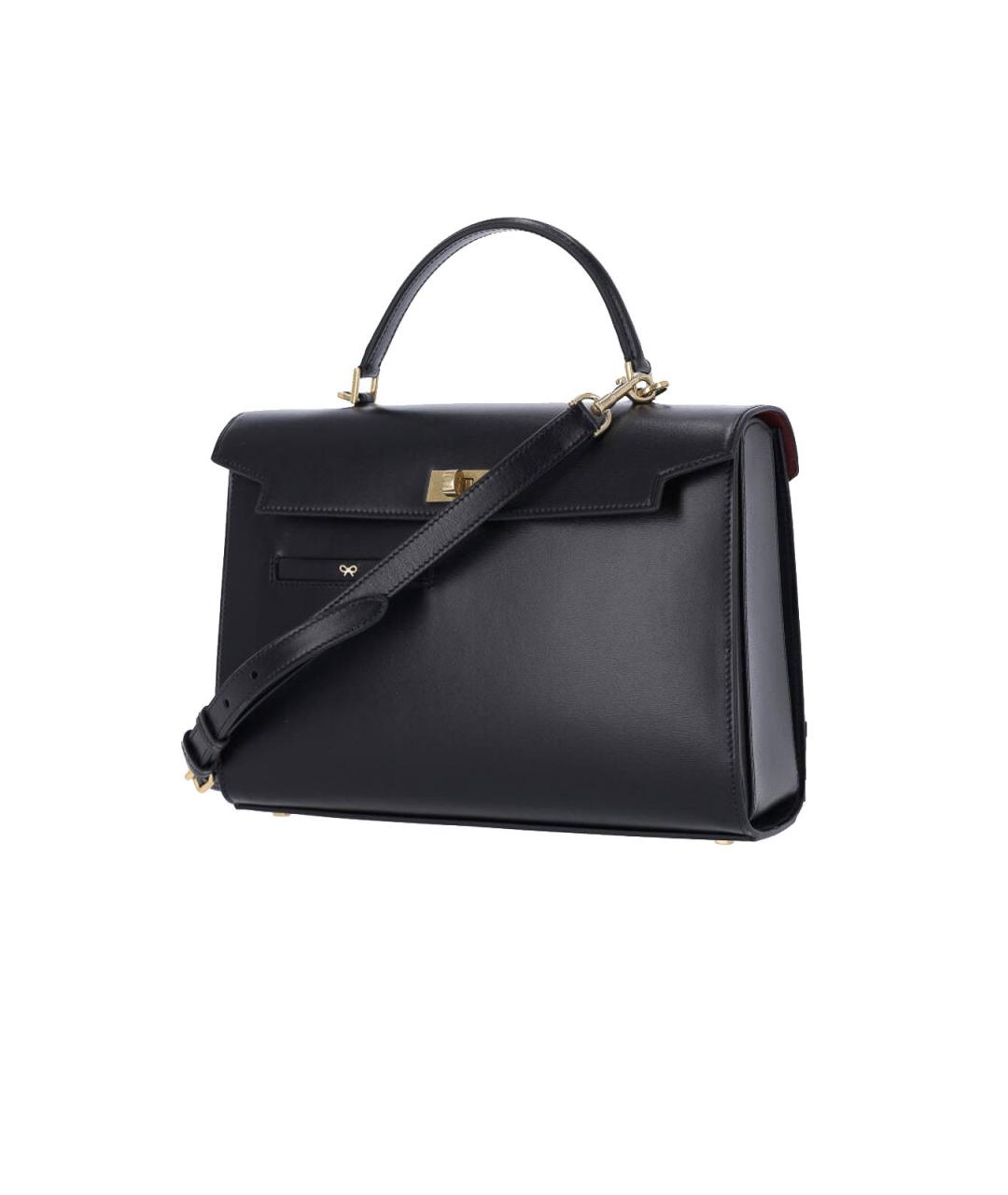 ANYA HINDMARCH Черная кожаная сумка тоут, фото 2
