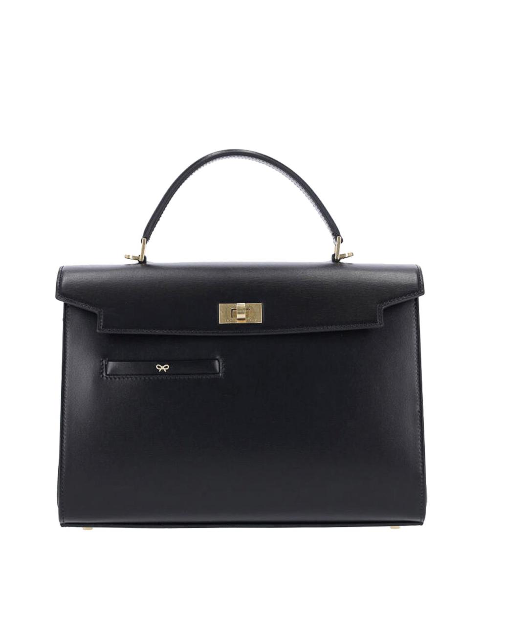 ANYA HINDMARCH Черная кожаная сумка тоут, фото 1