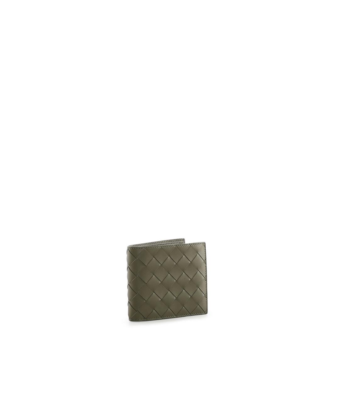 BOTTEGA VENETA Хаки кожаный кошелек, фото 2