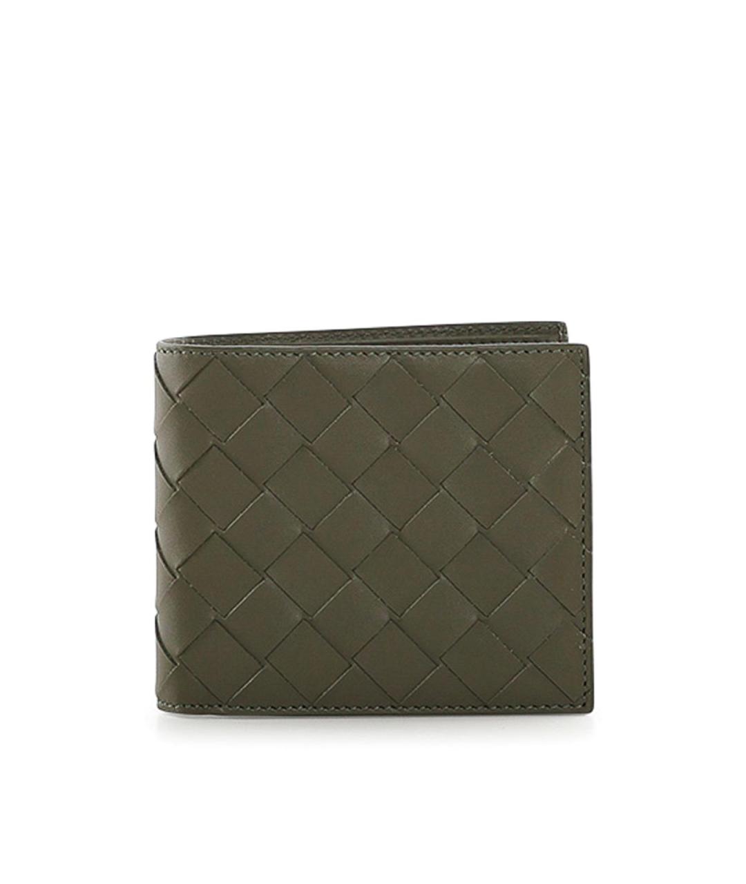 BOTTEGA VENETA Хаки кожаный кошелек, фото 1