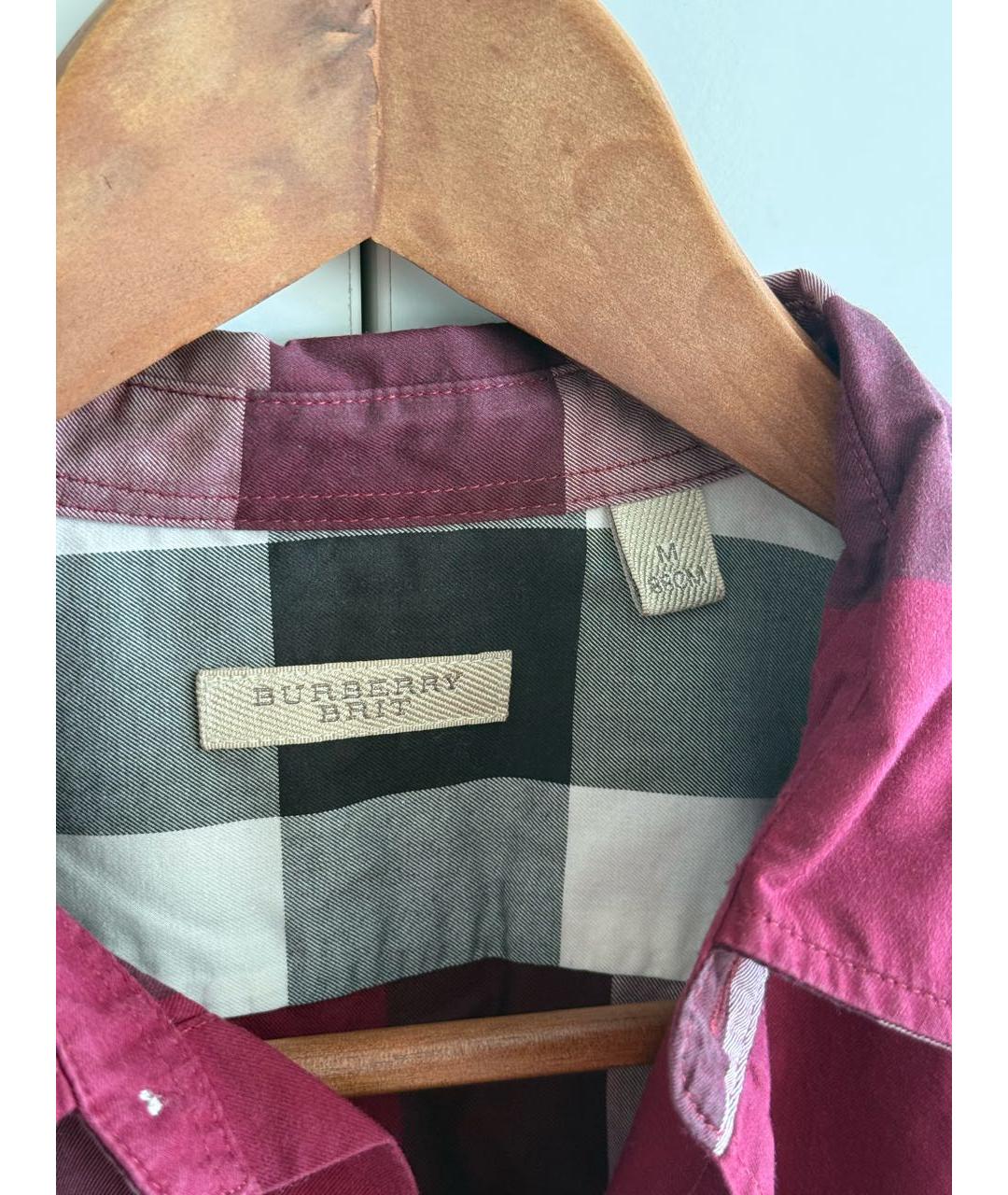 BURBERRY Бордовая хлопковая классическая рубашка, фото 3
