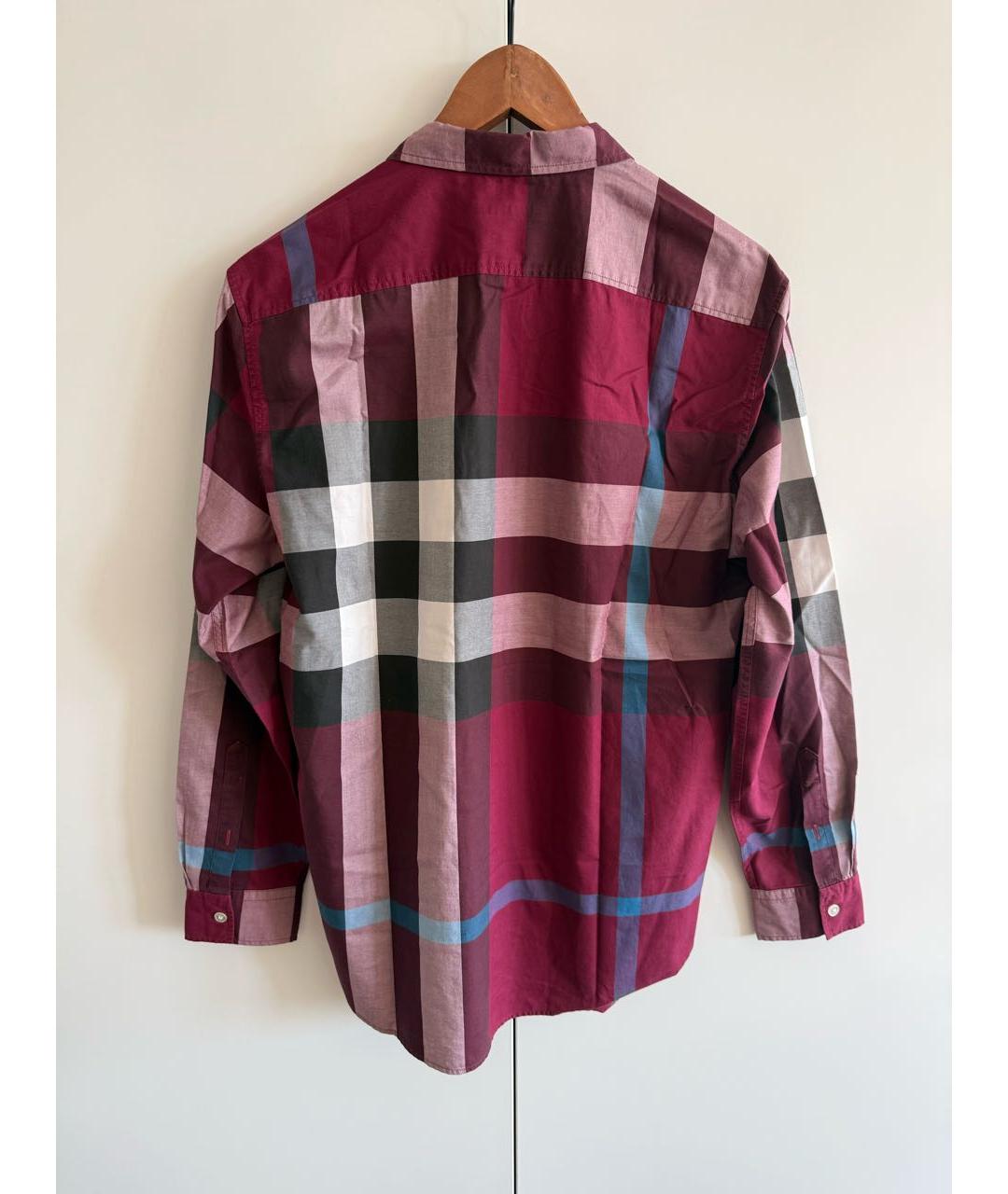 BURBERRY Бордовая хлопковая классическая рубашка, фото 2