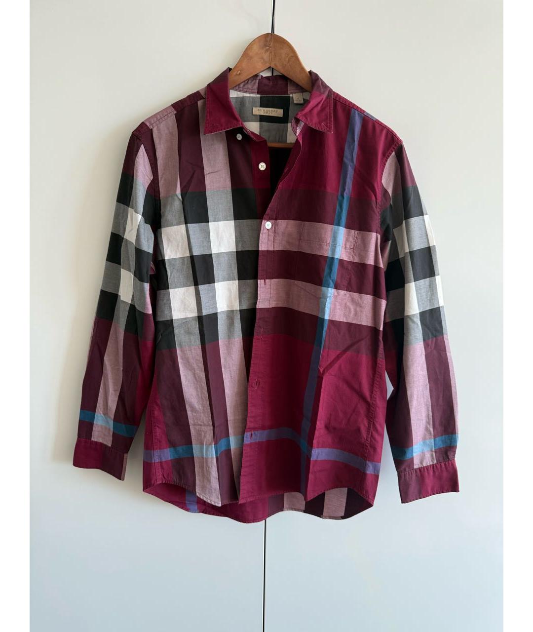 BURBERRY Бордовая хлопковая классическая рубашка, фото 8