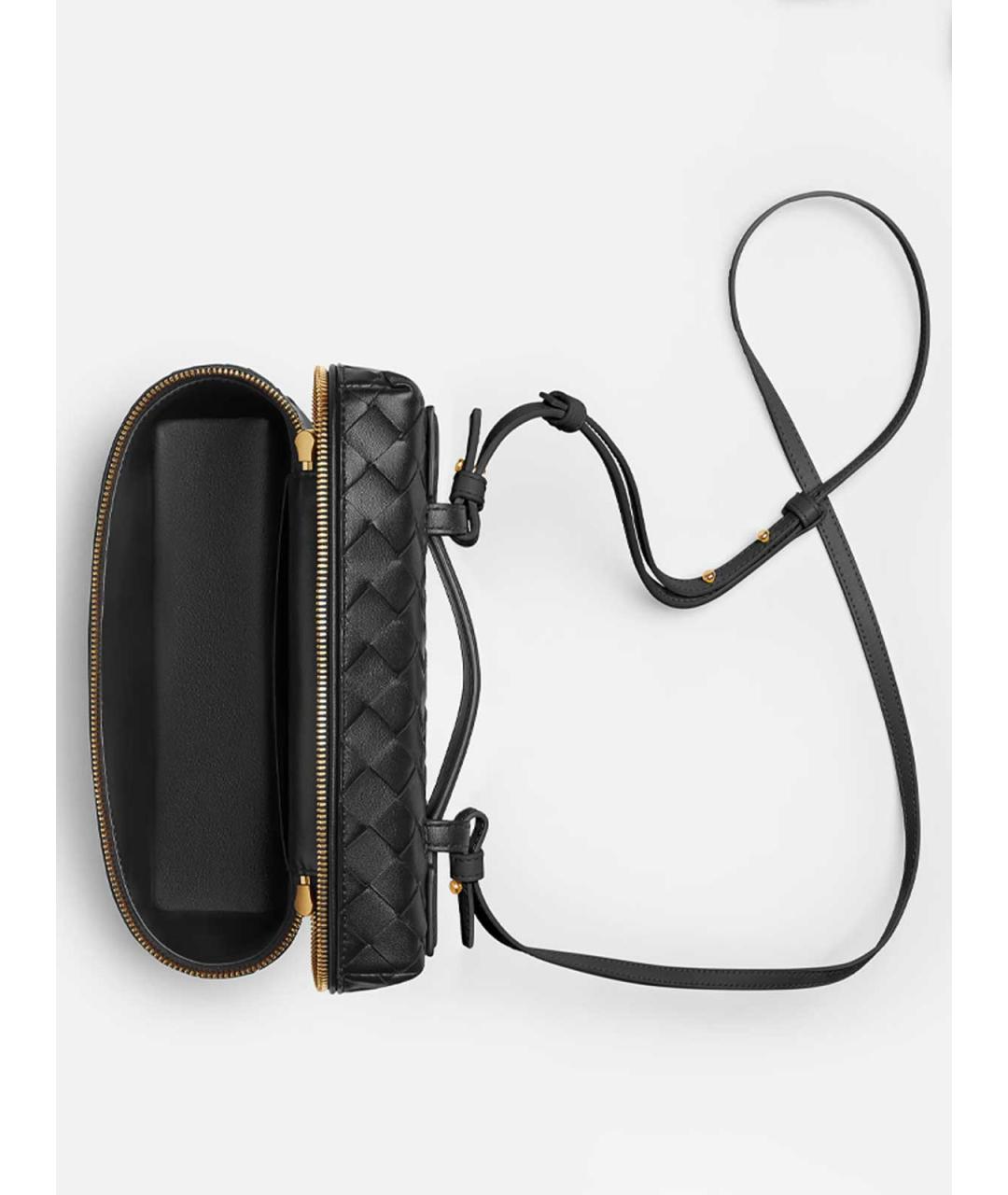 BOTTEGA VENETA Черная кожаная сумка через плечо, фото 4