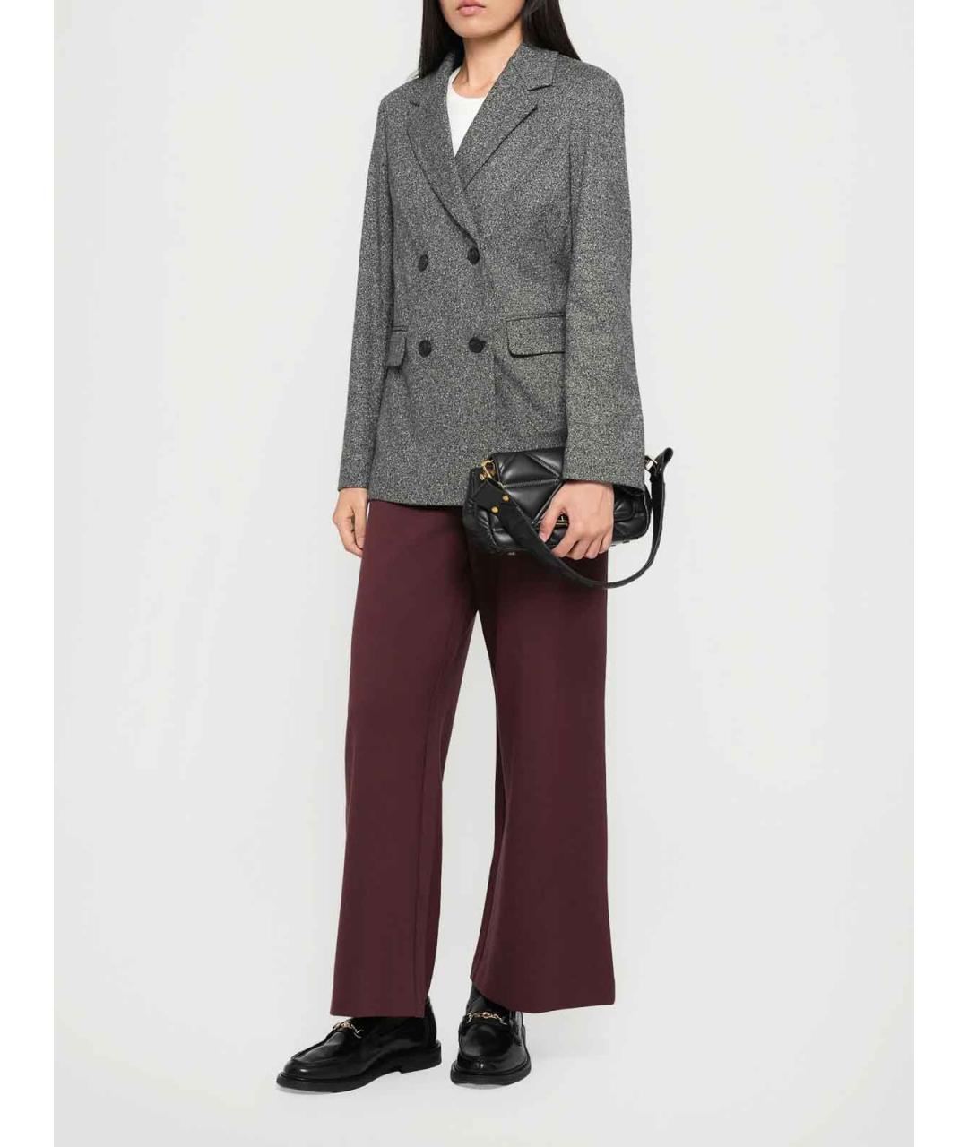 MAX MARA Бордовые брюки широкие, фото 2