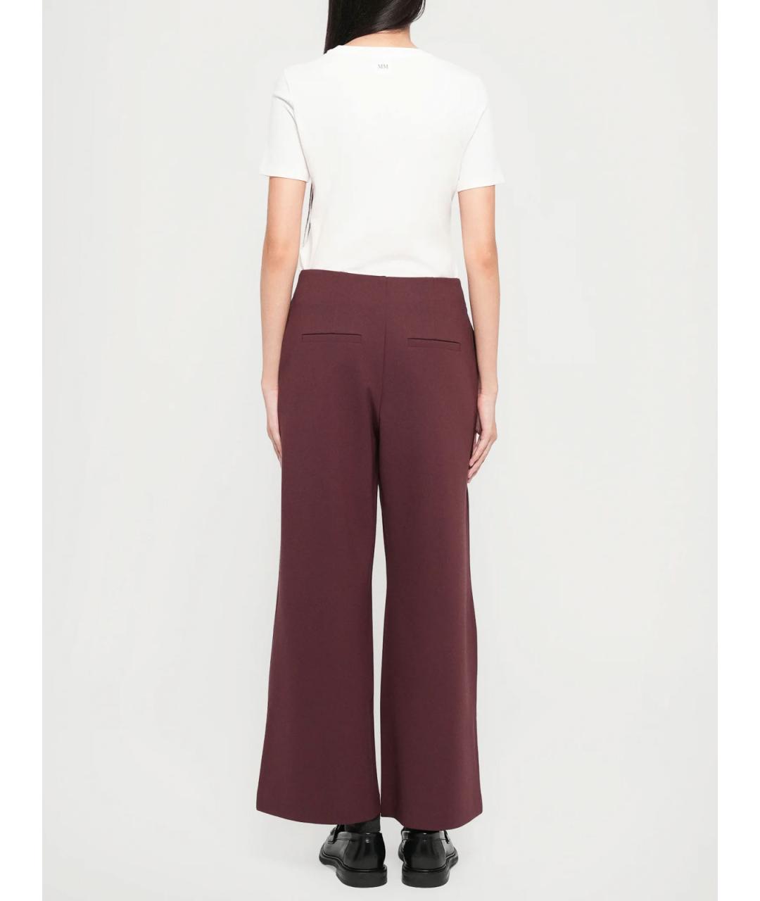 MAX MARA Бордовые брюки широкие, фото 4