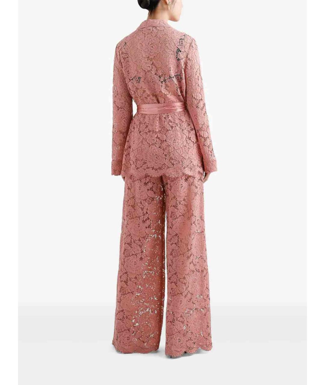 DOLCE&GABBANA Розовые шелковые брюки широкие, фото 3