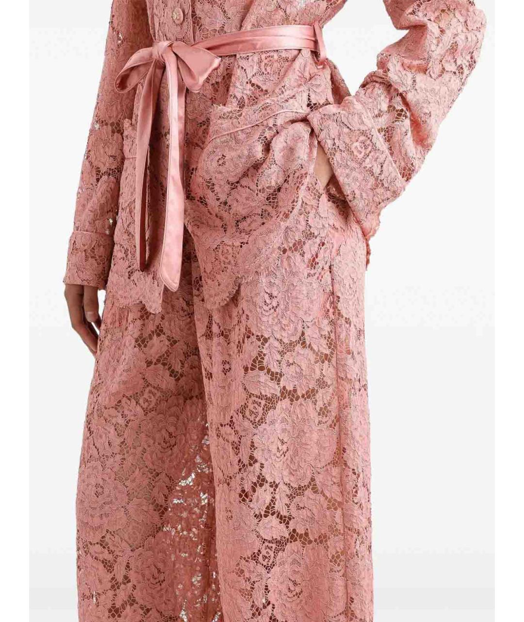 DOLCE&GABBANA Розовые шелковые брюки широкие, фото 5