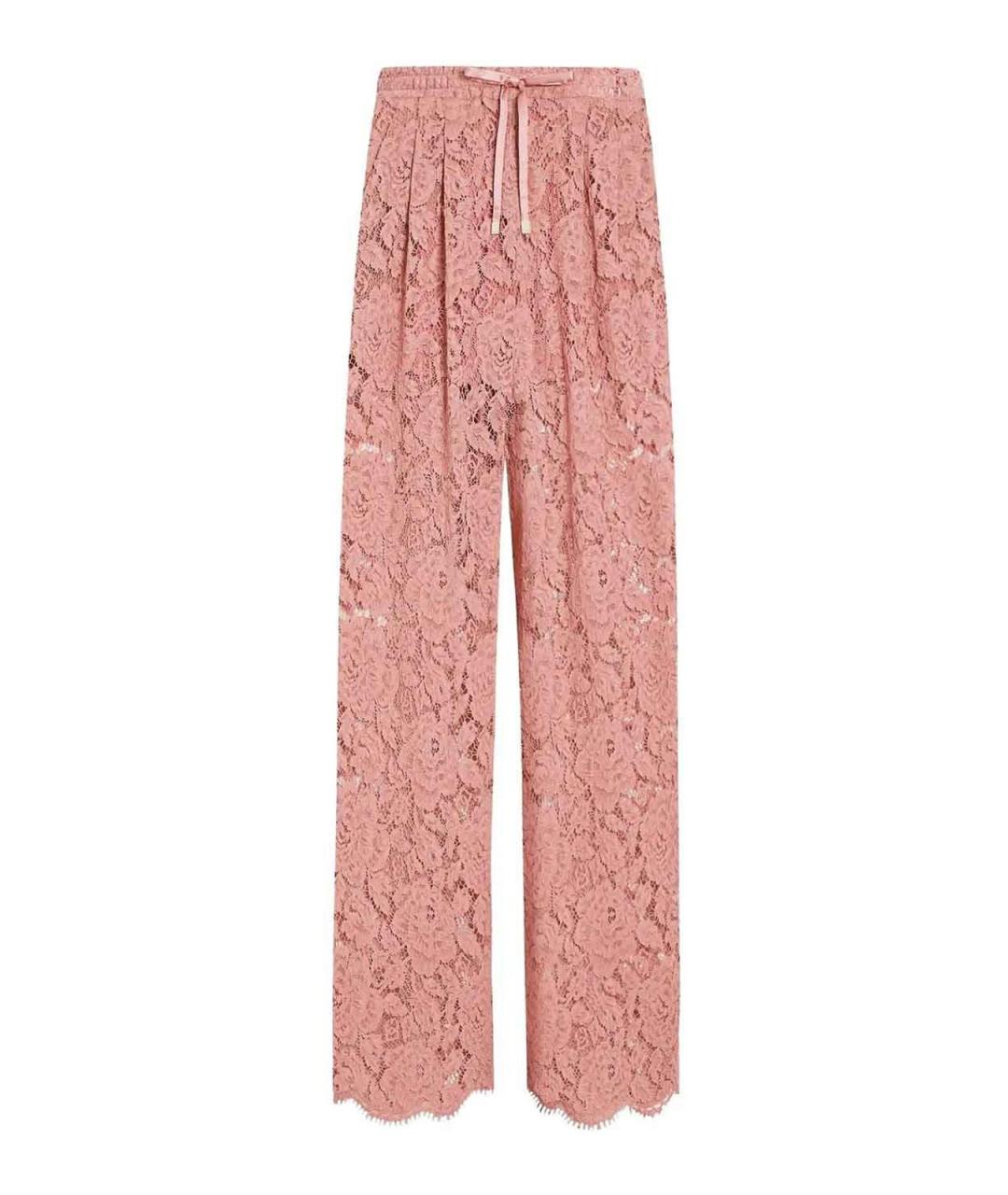 DOLCE&GABBANA Розовые шелковые брюки широкие, фото 1