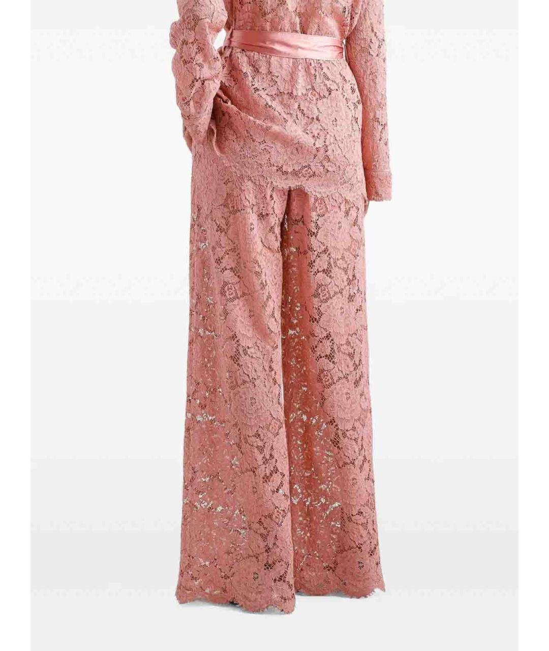 DOLCE&GABBANA Розовые шелковые брюки широкие, фото 4