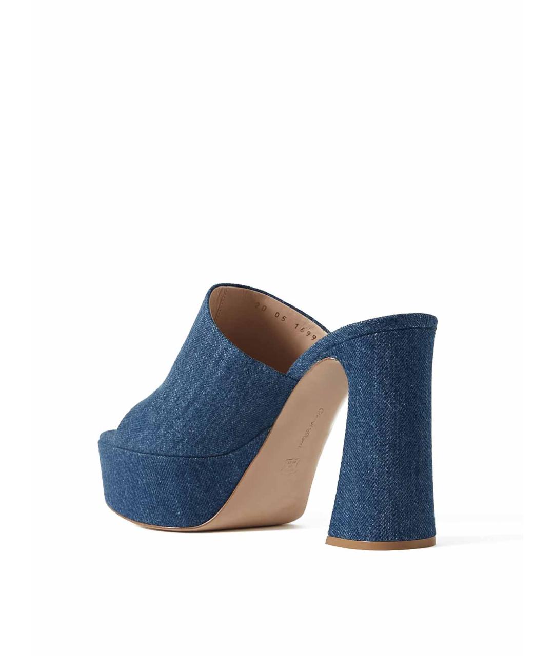 GIANVITO ROSSI Синие текстильные мюли, фото 2