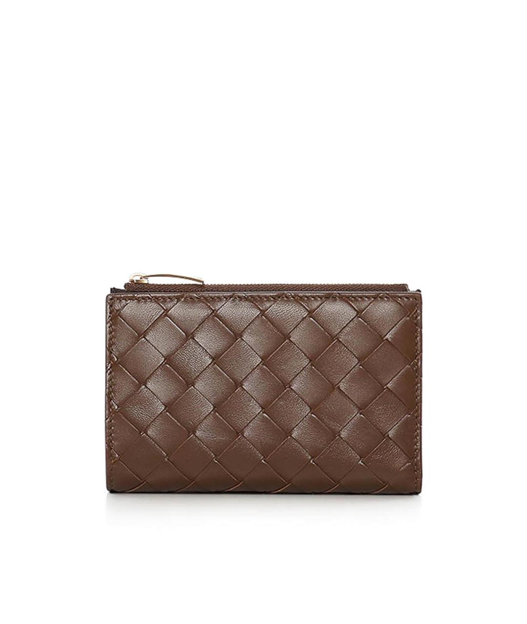 BOTTEGA VENETA Коричневый кожаный кошелек, фото 1