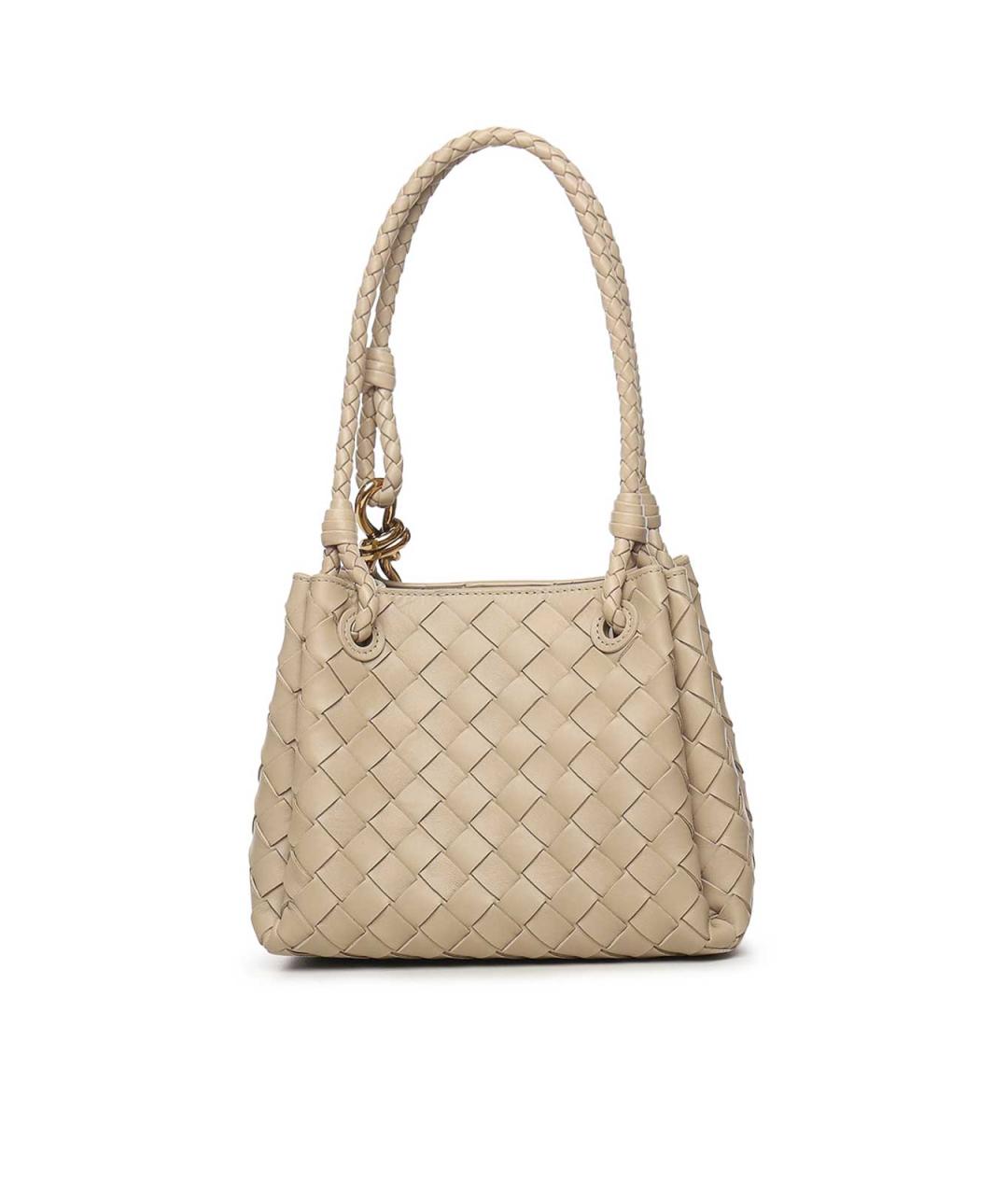 BOTTEGA VENETA Бежевая кожаная сумка тоут, фото 3