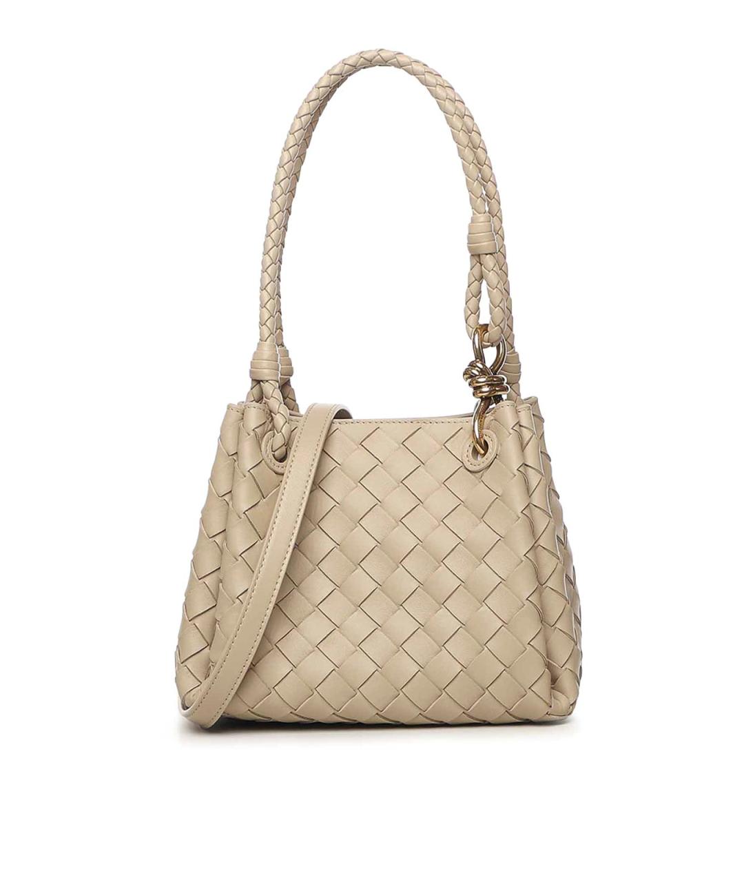 BOTTEGA VENETA Бежевая кожаная сумка тоут, фото 1