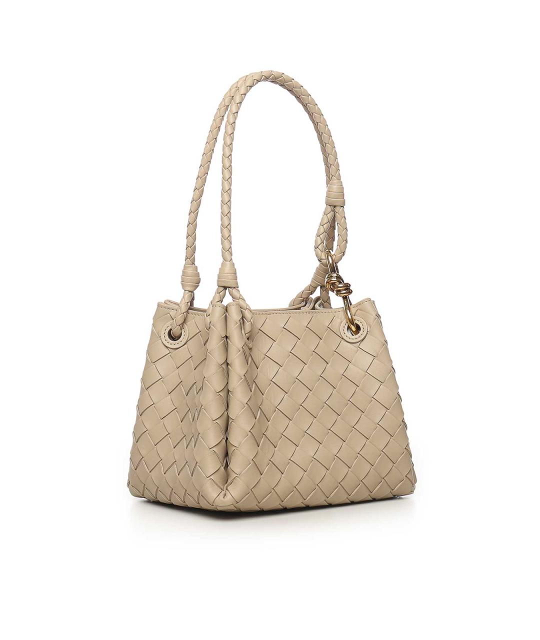 BOTTEGA VENETA Бежевая кожаная сумка тоут, фото 2