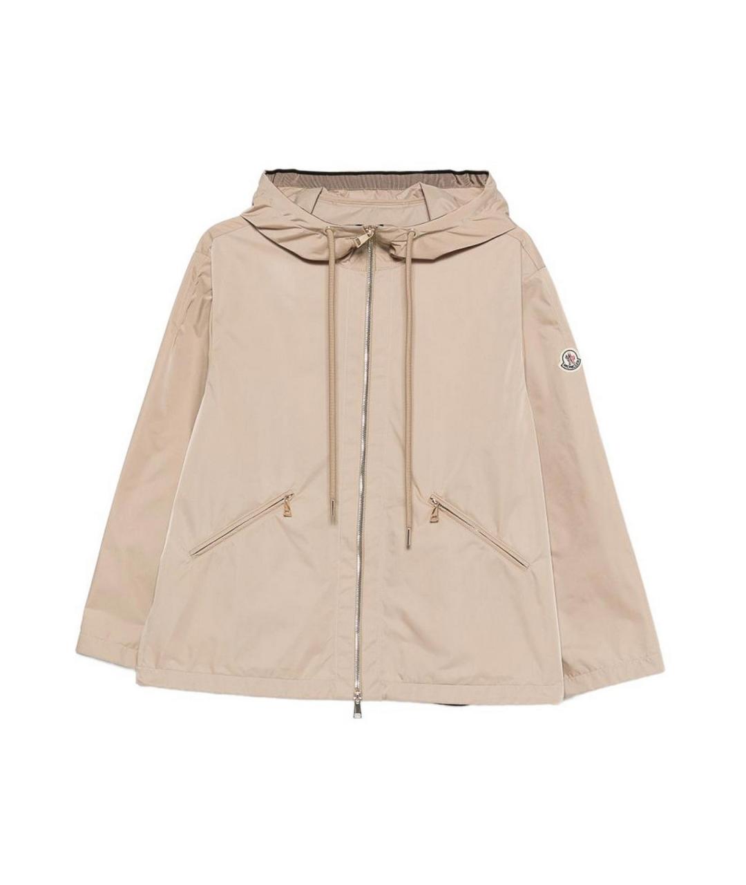 MONCLER Бежевая полиэстеровая куртка, фото 1