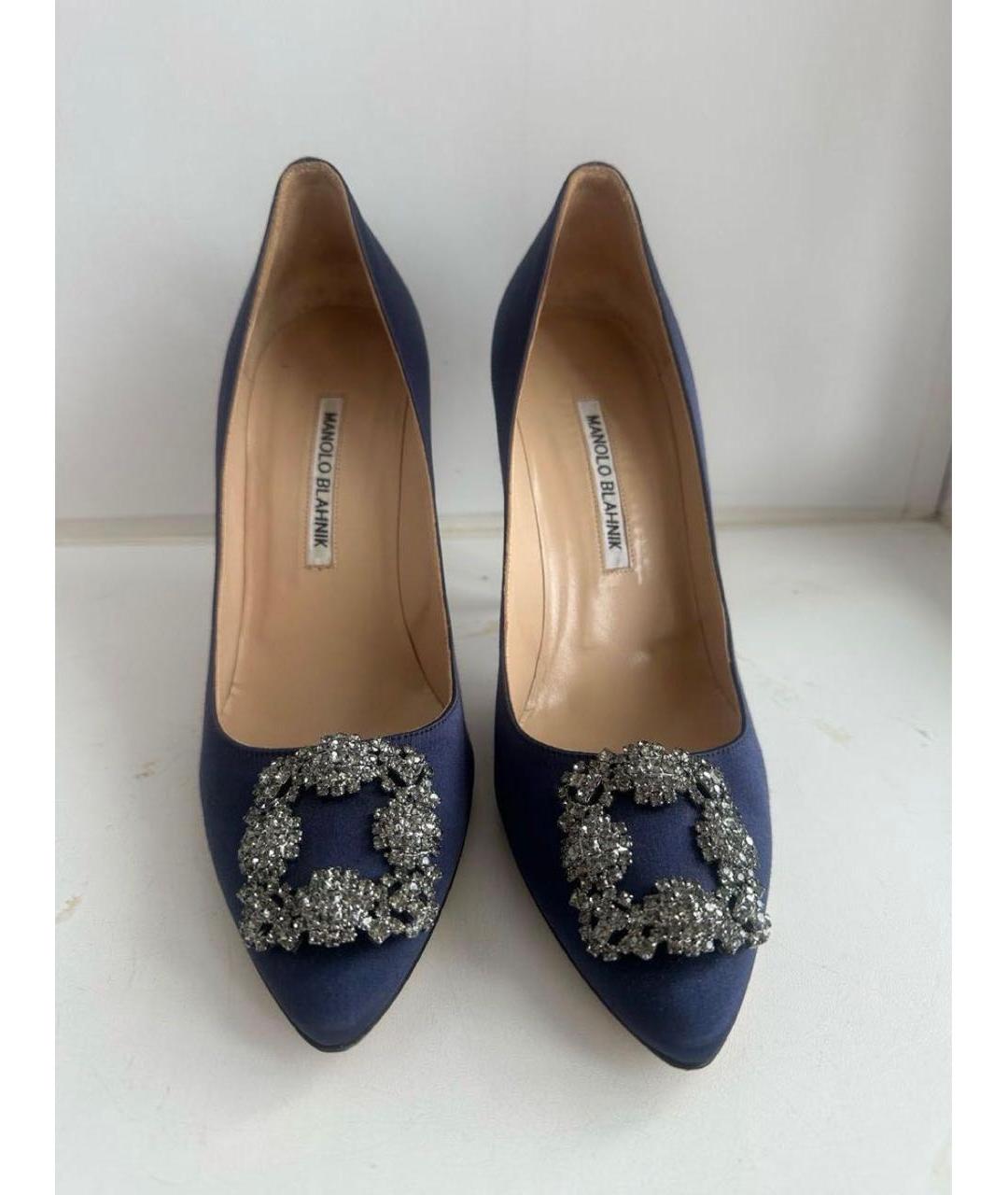 MANOLO BLAHNIK Темно-синие кожаные туфли, фото 2