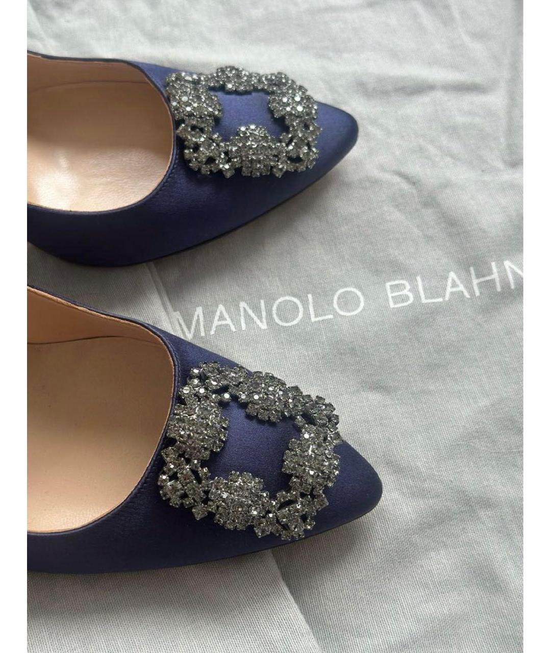 MANOLO BLAHNIK Темно-синие кожаные туфли, фото 7