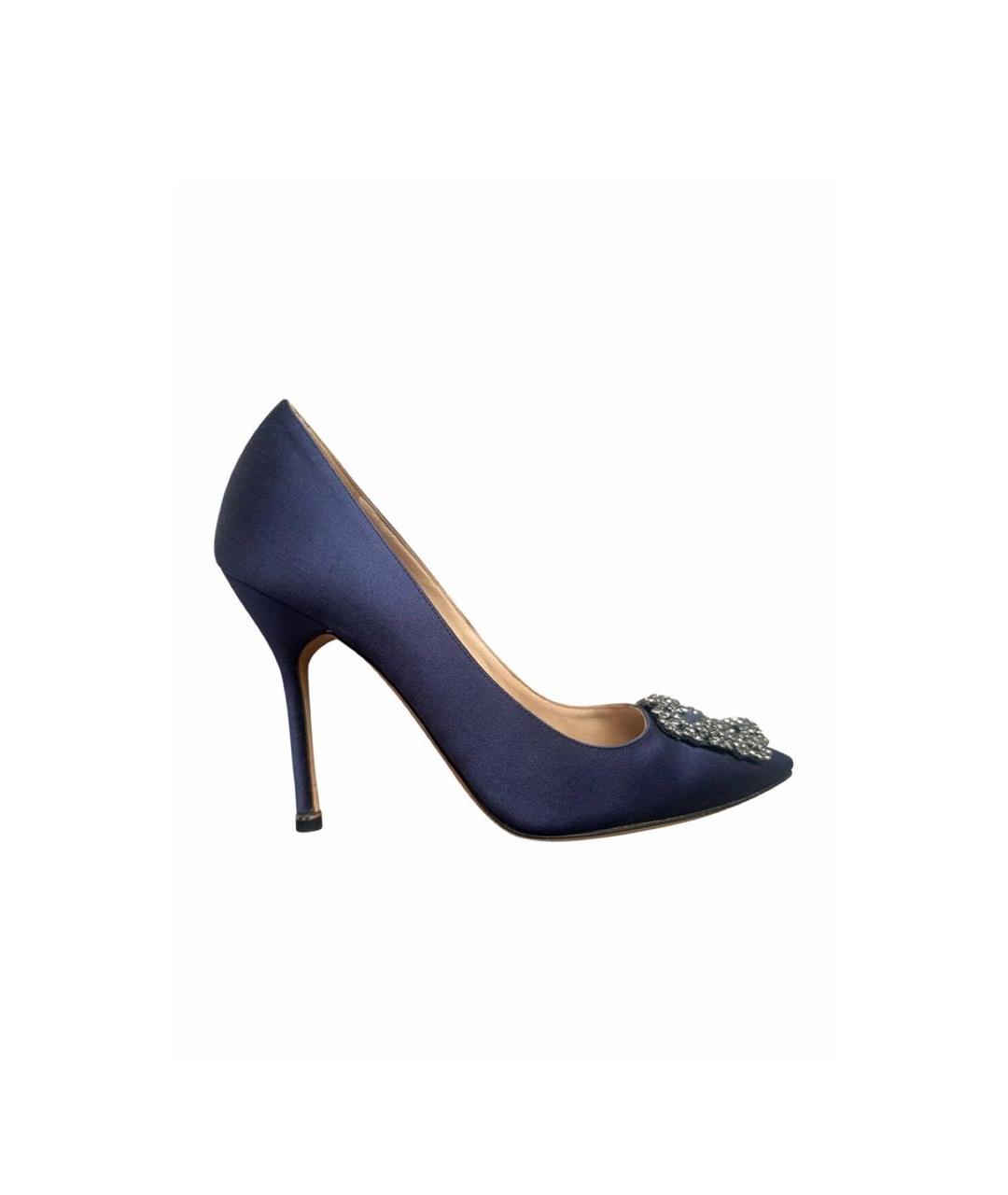 MANOLO BLAHNIK Темно-синие кожаные туфли, фото 1