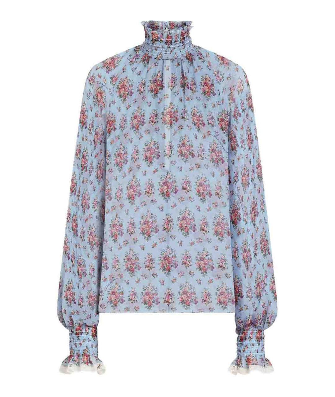 DOLCE&GABBANA Голубая шелковая блузы, фото 1