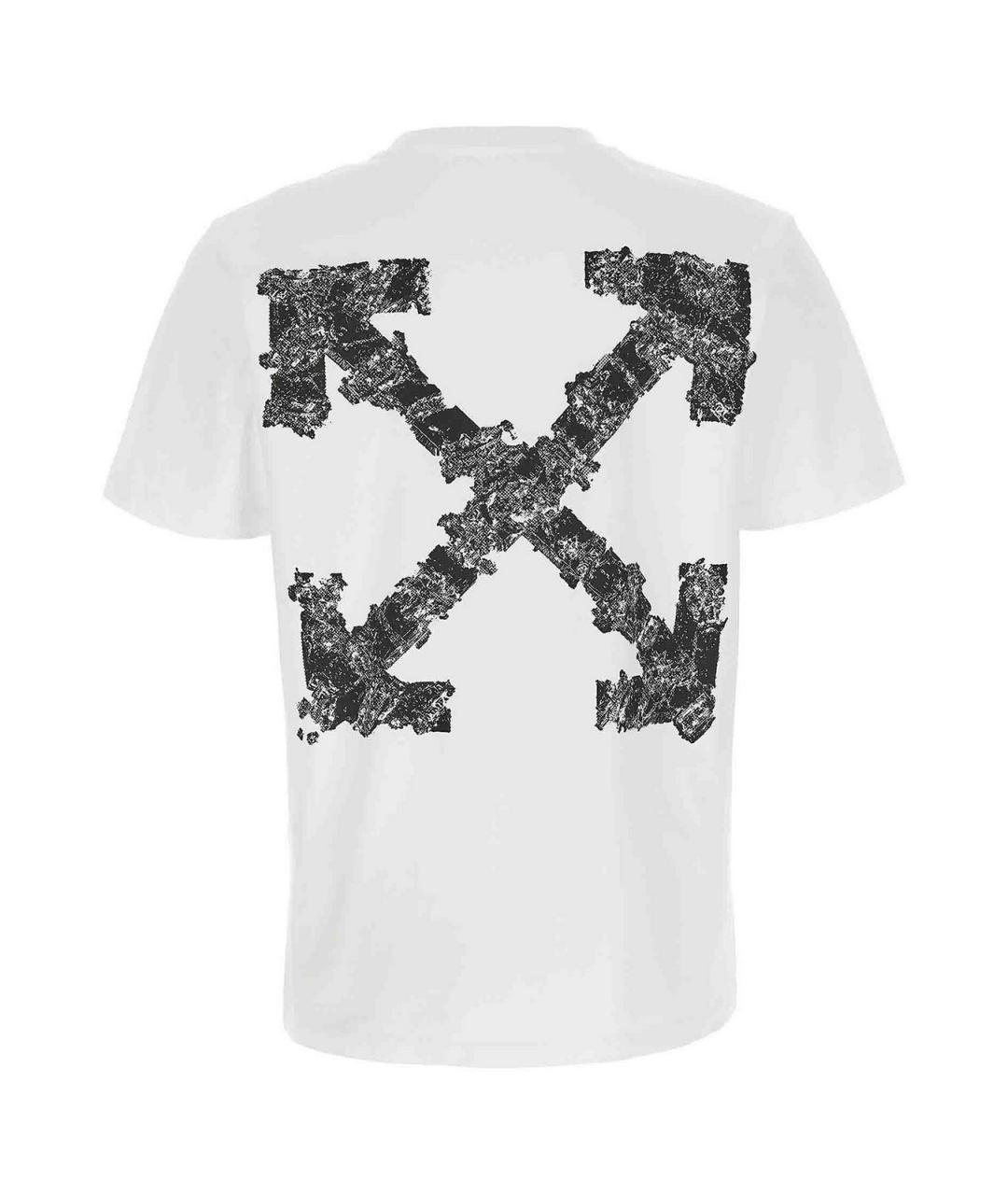 OFF-WHITE Белая хлопковая футболка, фото 2